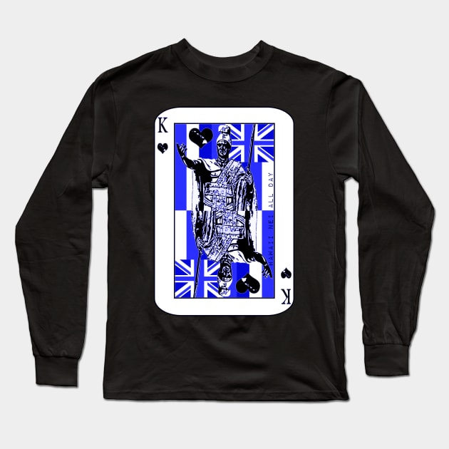 King of Hawai'i Kamehameha (blue) by Hawaii Nei All Day Long Sleeve T-Shirt by hawaiineiallday